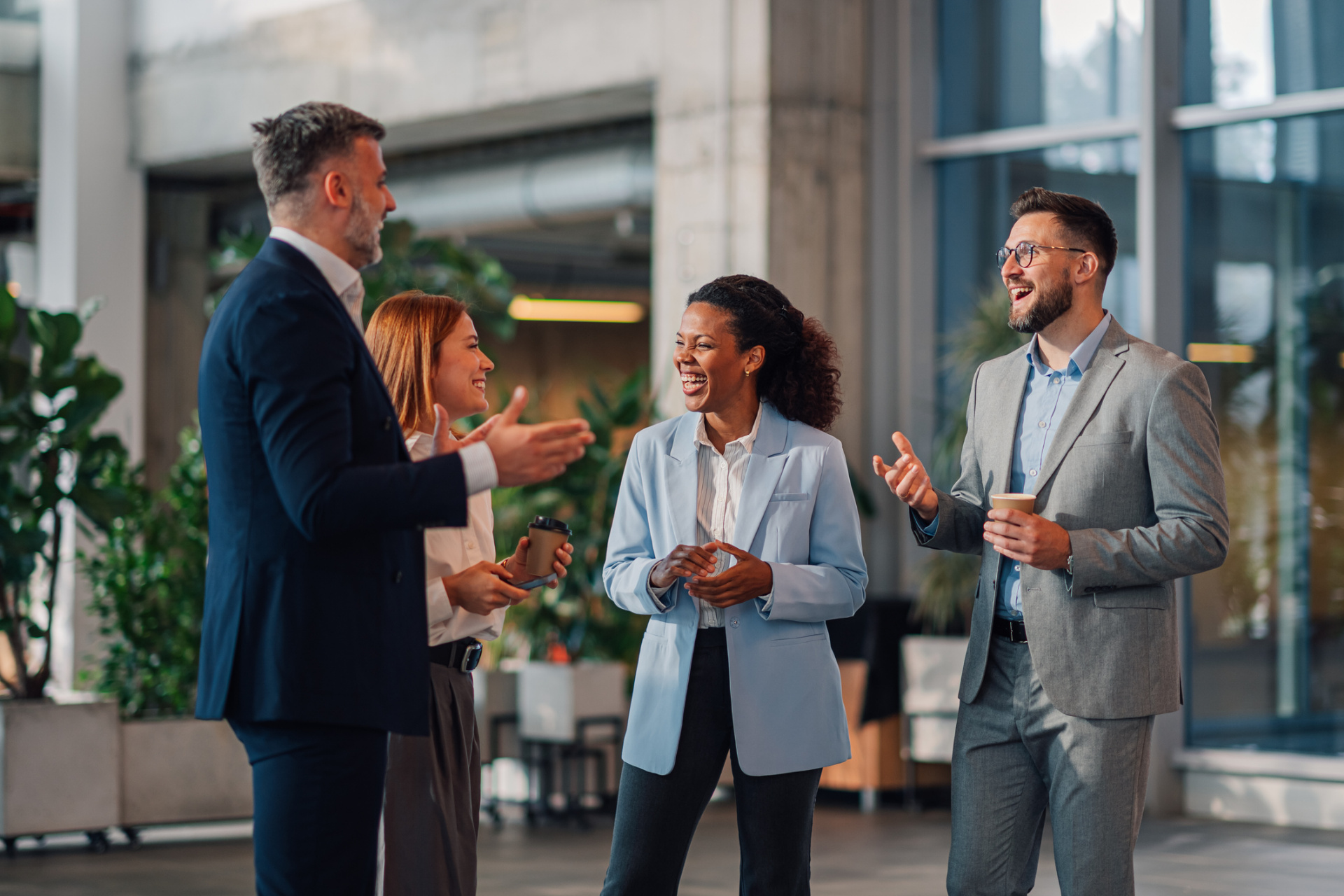 Business leaders in conversation